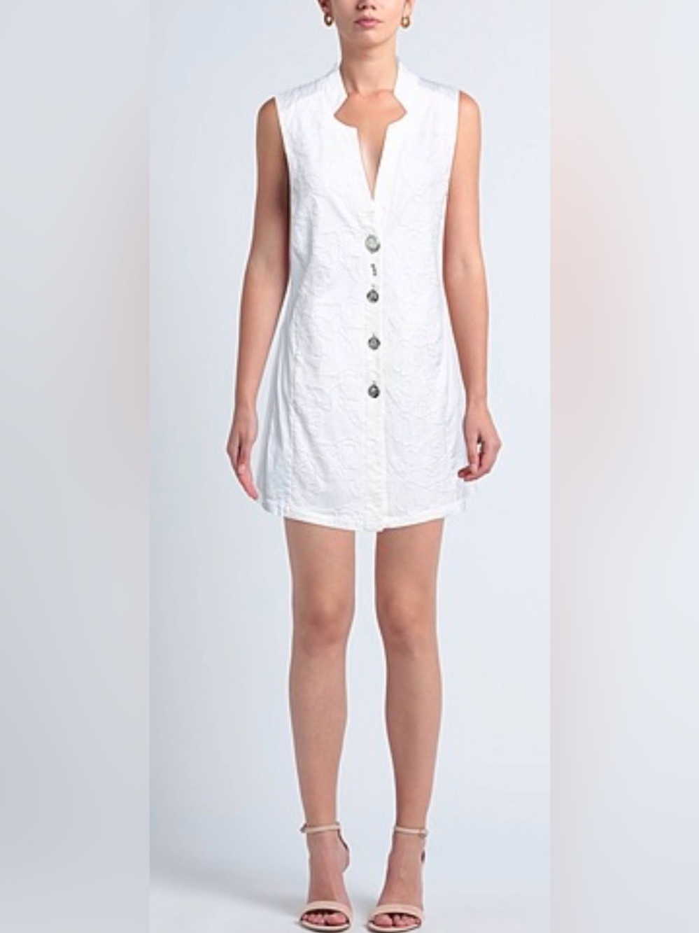 Elisa Cavaletti by Daniela Dallavalle White Sleeveless Mini Dress Size Medium
